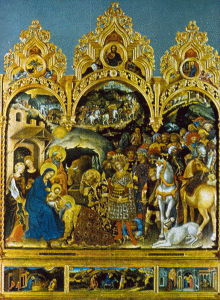 Pin, XIV, Fabriano, Gentile, Adoracin de los Magos, Galeria Uffizi, Florencia, 1423
