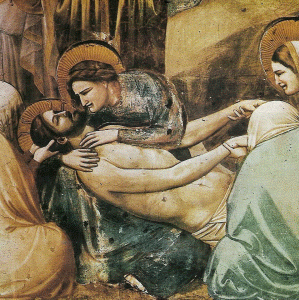 Pin, XIV, Giotto di Bondone, La lamentacin o Deposicin del cuerpo de Cristo, detalle, Capilla Scovegni, Padua, 1304-1306