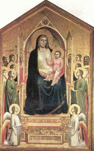 Pin, XIV, Giotto di Bondone, Madona de Ognissanti, M. Uffizi, Florencia, 1306-1310