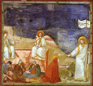 Pin, XIV, Giotto di Bondone, Noli me tangere, Capella Scrovegni, Padua, 1304-1306