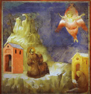 Pin, XIV, Giotto di Bondone, Recepcin de los estigmas, 1300