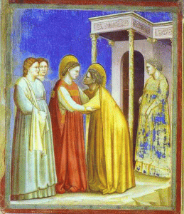 Pin, XIV, Giotto di Bondone, La Visitacin, Capilla Scrovegni, Padua, 1302-1305