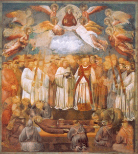 Pin, XIV, Giotto di Bondone,Muerte de San Francisco de Ass, Baslica de San Fracisco, Asis, 1290-1300