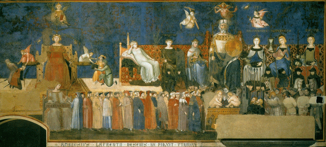 Pin, XIV, Lorenzetti, Ambrogio, Alegora del buen gobierno, Palacio Pblico, Siena, 1337-1340
