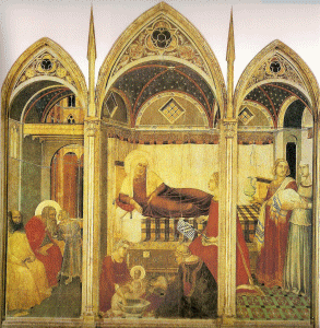 Pin, XIV, Lorenzetti, Pietro, La Natividad de la Virgen, M. de la Opera del Duomo, Siena, 1342