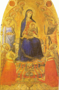 Pin, XIV, Lorenzetti, Pietro, Virgen en Magestad, Pinacoteca Nacional, Siena, 1340