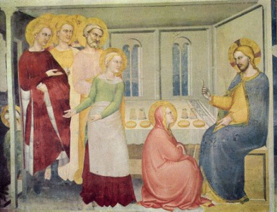 Pin, XIV, Milano, Giovanni di, Cristo en casa de Marta y Mara