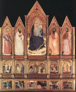 Pin, XIV, Milano, Giovanni de, Madonna con Nio y Santos, polptico, M. Cvico, Pratol, 1355
