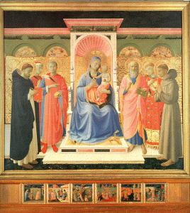 Pin, Xv, Angelico, Fra, Retablo de Annalena, Virgen en Magestad y santos, M.de San Marco, Florencia, 1430