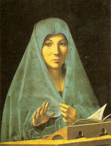 Pin, XV, Antonello da Messina, Virgen, Anunciacin, Galeria Nacional, Palermo, Sicilia, 1475