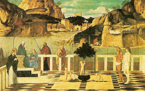 Pin, XV, Bellini, Giovanni, Alegora cristiana, GAlleria Uffizi, Florencia, 1490