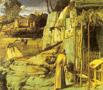 Pin, XV, Bellini, Giovanni, San Francisco en el desierto, The Frick Collection, N. York, 1480
