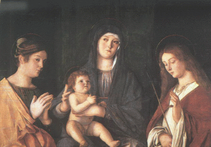 Pin, XV, Bellini, Giovanni, Virgen con el Nio y dos Santas, M. del Prado, Madrid, Espaa, 1490