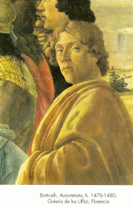 Pin, XV, Botticelli, Sandro, Autorretrato, Galera Uffzi, Florencia, 1476-1480