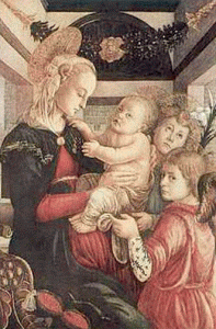 Pin, XV, Botticelli, Sandro, Virgen con Nio y Angeles, 1465