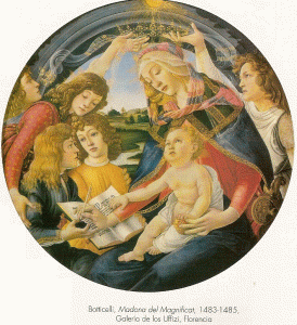 Pin, XV, Botticelli, Sandro, Virgen del Magnificat, Galera Uffizi, Florencia, 1483-1485