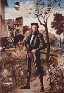 Pin, XV, Carpaccio, Vittore, Joven caballero en un paisaje, M. Thyssen, Madrid, 1510