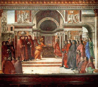 Pin, XV, Ghirlandaio, Domenico, Aparicin del Angel a Zacaras, Iglesia de Santa Mara Novella, Florencia, 1486-1490