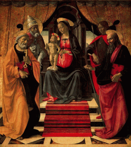 Pin, XV, Ghirlandaio, Domenico, Virgen y Nio con los Santos Clemente, Sebastin, Pedro y Pablo