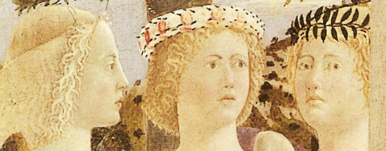Pin, XV, Francesca, Piero della, Bautismo de Cristo, detalle, National Gallery, London, 1450