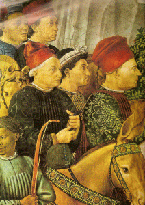 Pin, XV, Gozzoli, Benozzo, Cabalgata de los Reyes Magos, detalle, Palacio Mdici-Ricardi, Florencia, 1459-1461 