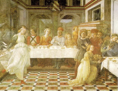 Pin, XV, Lippi, Filippo Fra, El banquete de Herodes, detalle, Catedrao de Prato, 1460-1464