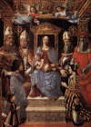 Pin, XV, Maestro della Palla, Virgen con el Nio, doctores y donantes, Boblioteca Brera, Miln, Italia, 1494-1495