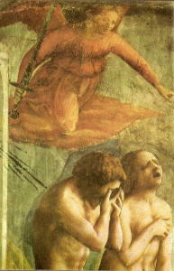 Pin, XV, Masaccio, Tommaso, Adan y Eva expulsados del Paraso, detalle, Iglesia de Santa Mara del Crmine, Florencia, 1427
