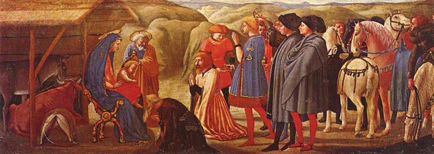 Pin, XV, Masaccio, Tommaso, Adoracin de los Magos, Pedrella, Staathiche Museum, Berln, 1426