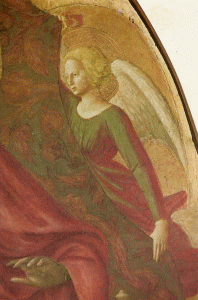 Pin, XV, Masaccio, Tommaso, Angel, detalle, Santa Ana, Virgen con Nio, M. Uffizi, Florencia