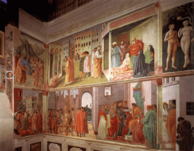 Pin, Masaccio, Tommaso, Capilla Brancacci, detalle, Iglesia de Santa Mara Crmine, Florencia, 1427