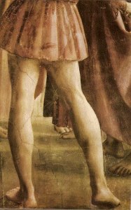 Pin, XV, Masaccio, Tommaso, El tributo de la Moneda, detalle, Capilla Brancacci, Florencia, 1427-1428