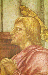 Pin, XV, Masaccio, La Trinidad, detalle, Iglesia  de Santa Mara Novella, Florencia, 1425-1426