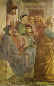 Pin, XV, Masaccio, Tommaso, La Resurreccin del hijo de Tefilo, Capilla Brancacci, Florencia, 1424-1428