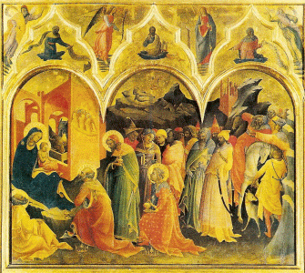 Pin, Mnaco, Lorenzo o Piero di Giovanni, La Adoracin de los Reyes Magos, Galera Uffizi, Florencia, 1421-1422