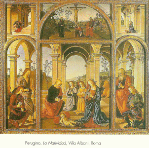 Pin, XVI, Perugino, Pietra, La  Natividad, Villa Albani, Roma, 1500-1503