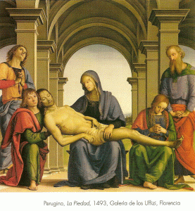 Pin, XV, Perugino, Pietro, La Piedad, Galera Uffizi, Florencia, 1493