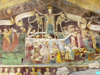 Pin, XV, Triunfo de la muerte, Salterio, Iglesia de los disciplinantes, Oratorio de San Bernardino, Clusone, Brgamo