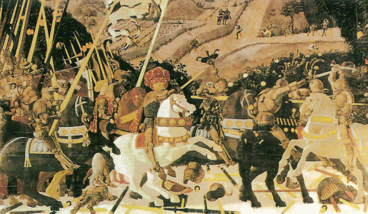 Pin, XV, Ucello, Paolo, Batalla de San Romano, detalle, N. Gallery, London, 1438-1440