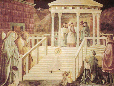 Pin, XV, Ucello, Paolo, Presentacin de Mara en el Templo, Catedral de Prato, 1440