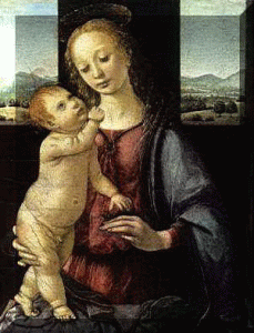 Pin, XV, Verrocchio, Andrea, Madonna de la granada, National Galery, London, 1470-1475