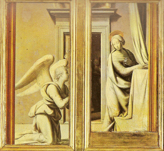 Pin, XV, Bartolomeo, Fra, Anunciacin, Galeria de los Uffizi, Florencia, 1500