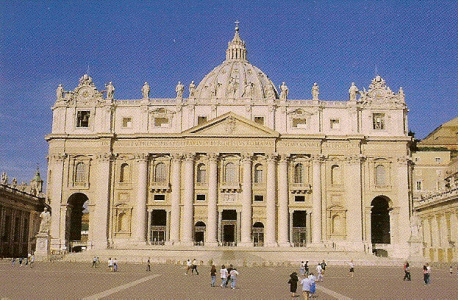 Arq, XVI, Buonarroti, Miguel Angel, Baslica de San Pedro, exterior, facada principal, Vaticano, Roma, 1502-1540