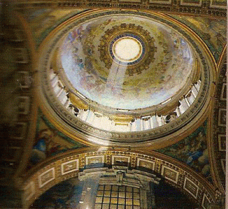 Arq, XVI, Buonarroti, Miguel Angel, Baslica de San Pedro, interior, pechinas y cpula, Vaticano, Roma, 1564-1589