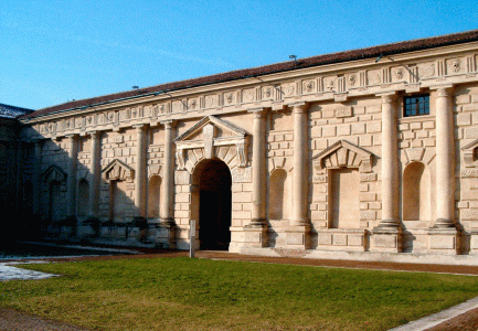 Arq, XVI, Romano, Julio, Palacio del t, interior, fachada del patio, Mantua, 1524-1534