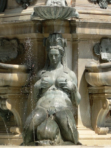 Esc, XVI, Bolonia, Juan de, Fuente de Nepuno, detalle, Nereida, Plaza Mayor, Bolonia, 1563