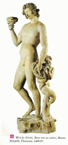 Esc. XV, Buonarroti, Miguel Angel, Baco con un stiro, M. Bargello, Florencia, 1496-1497