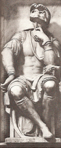 Esc, XVI, Buonarroti, Miguel Angek, Estatua de Lorenzo de Medici, Iglesia de San Lorenzo, Capilla de los Medici, Florencia, 1520-1534