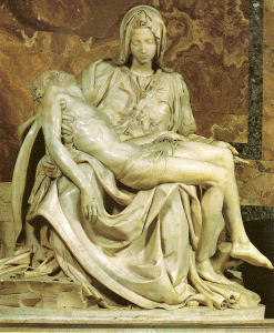 Esc, XV. Bionarroti, Miguel Angel, La Piedad, Baslic de San Pedro, Roma, 1499