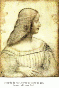 Dibujo, XV-XVI, Vinci, Leonardo da, Retrato de Isabel Este, M. Louvre, Pars